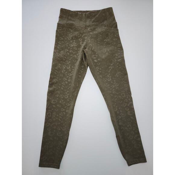 BSP Better Sports Performance Pants - BSP Leggings Women's Olive Green Sz M Spandex Athlesure Sporty Leopard Print